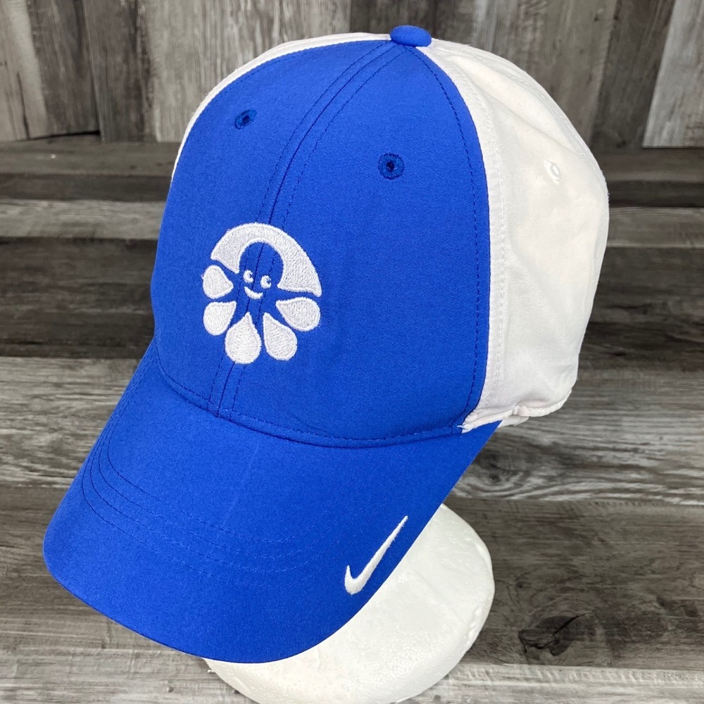 Nike Golf Blue White Octopus Graphic Adjustable Hat One Size Fits Most Cap